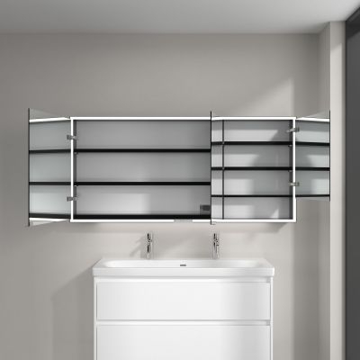 Villeroy & Boch My View+ szafka 160x16,8x75 cm z lustrem Pure White/czarny B48116VF