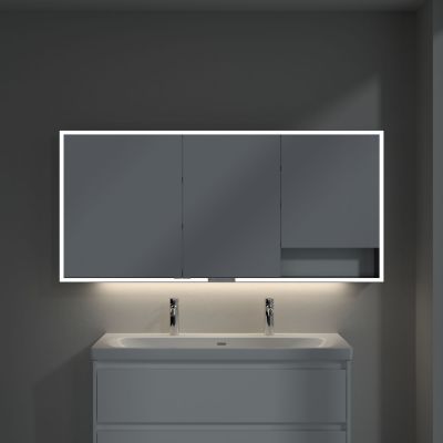 Villeroy & Boch My View+ szafka 160x16,8x75 cm z lustrem Pure White/czarny B48116VF