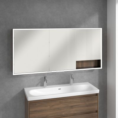 Villeroy & Boch My View+ szafka 160x16,8x75 cm z lustrem Arizona Oak/czarny B48116VH