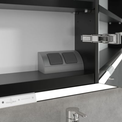 Villeroy & Boch My View+ szafka 160x16,8x75 cm z lustrem Nordic Oak/czarny B48116VJ