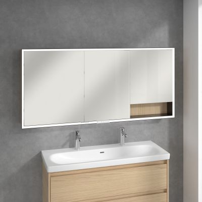 Villeroy & Boch My View+ szafka 160x16,8x75 cm z lustrem Nordic Oak/czarny B48116VJ