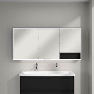 Villeroy & Boch My View+ szafka 160x16,8x75 cm z lustrem Volcano Black/czarny B48116VL