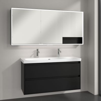 Villeroy & Boch My View+ szafka 160x16,8x75 cm z lustrem Volcano Black/czarny B48116VL