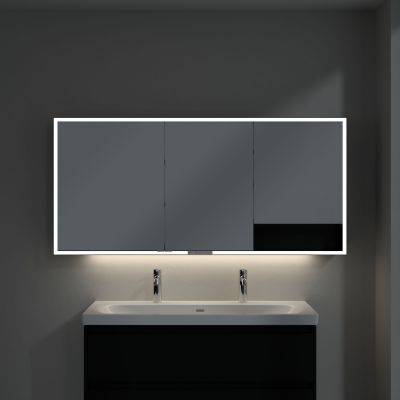 Villeroy & Boch My View+ szafka 160x16,8x75 cm z lustrem Volcano Black/czarny B48116VL