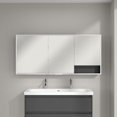 Villeroy & Boch My View+ szafka 75x16,8x160 cm z lustrem Graphite/czarny B48116VR