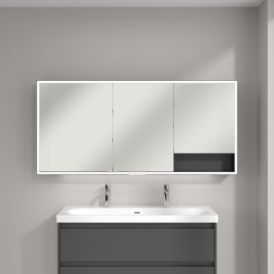 Villeroy & Boch My View+ szafka 160x16,8x75 cm z lustrem Graphite/czarny B48116VR