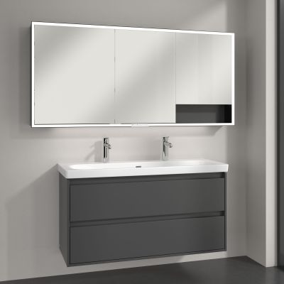 Villeroy & Boch My View+ szafka 160x16,8x75 cm z lustrem Graphite/czarny B48116VR