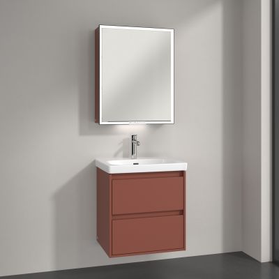 Villeroy & Boch My View+ szafka 60x16,8x75 cm z lustrem prawa Wine Red B4816RAH