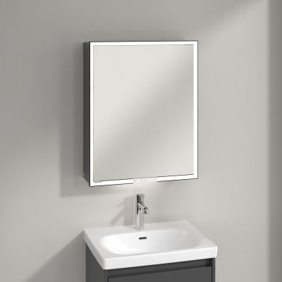 Villeroy & Boch My View+ szafka 60x16,8x75 cm z lustrem prawa Graphite B4816RVR
