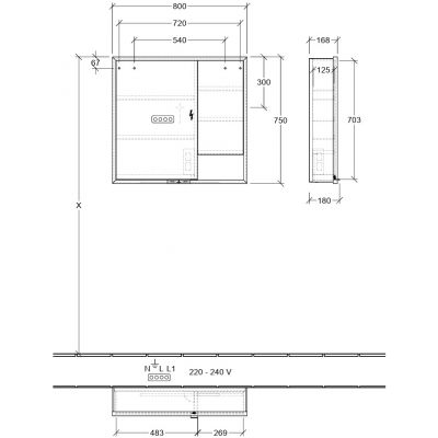 Villeroy & Boch My View+ szafka 80x16,8x75 cm z lustrem Brilliant White B48180VE