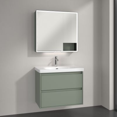 Villeroy & Boch My View+ szafka 80x16,8x75 cm z lustrem Soft Green B48180AF