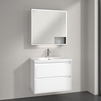 Villeroy & Boch My View+ szafka 80x16,8x75 cm z lustrem Pure White B48180VF