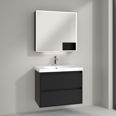 Villeroy & Boch My View+ szafka 80x16,8x75 cm z lustrem Volcano Black B48180VL