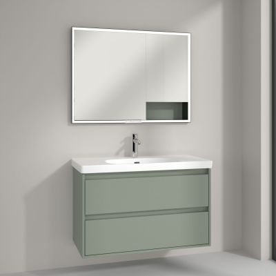 Villeroy & Boch My View+ szafka 100x16,8x75 cm z lustrem Soft Green B48210AF