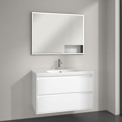 Villeroy & Boch My View+ szafka 100x16,8x75 cm z lustrem Brilliant White B48210VE