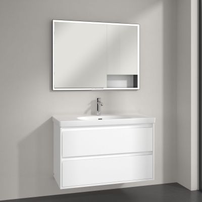 Villeroy & Boch My View+ szafka 100x16,8x75 cm z lustrem Pure White B48210VF