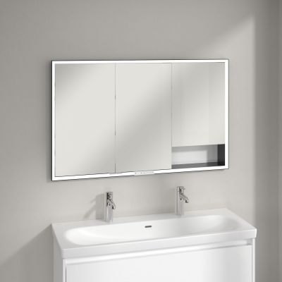 Villeroy & Boch szafka 120x16,8x75 cm z lustrem Brilliant White  B48212VE