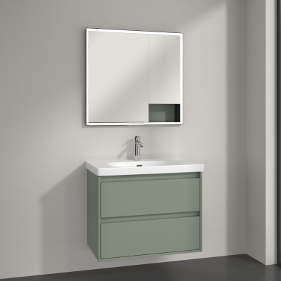 Villeroy & Boch My View+ szafka 80x16,8x75 cm z lustrem  Soft Green B48280AF