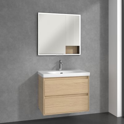 Villeroy & Boch My View+ szafka 80x16,8x75 cm z lustrem do zabudowy Nordic Oak B48280VJ