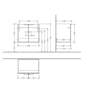 Villeroy & Boch Architectura szafka 60x43,9x52 cm podumywalkowa wisząca biała B89100VS