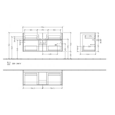 Villeroy & Boch Collaro szafka 115,4x44,4x54,6 cm podumywalkowa wisząca biała C01200MS