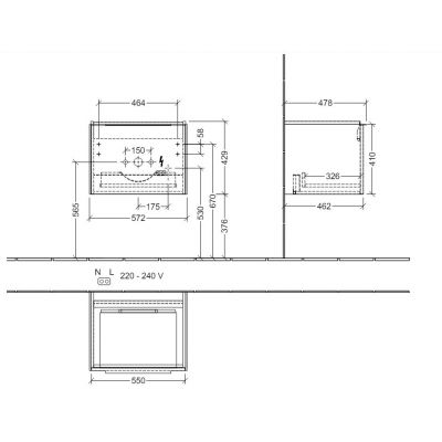 Villeroy & Boch Subway 3.0 szafka 57,2x47,8x42,9 cm podumywalkowa wisząca dab C577L1VJ