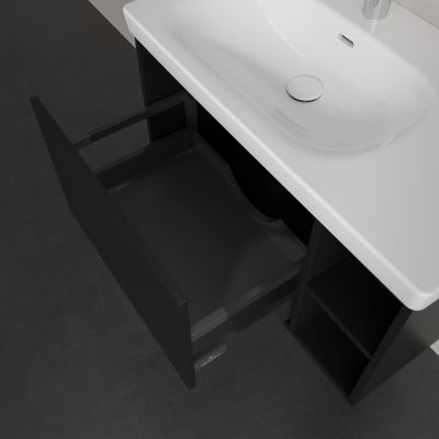 Villeroy & Boch Skyla szafka 77,2x43,9x43,6 cm podumywalkowa wisząca lewa Volcano Black C78800VL