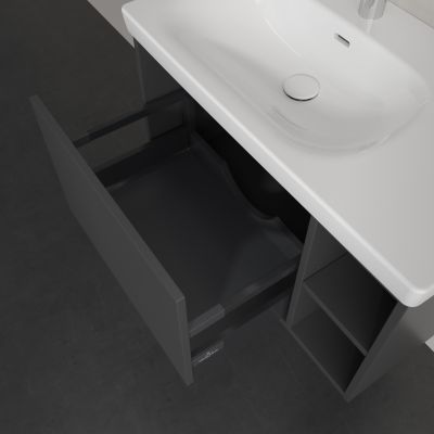 Villeroy & Boch Skyla szafka 77,2x43,9x43,6 cm podumywalkowa wisząca lewa Graphite C78800VR