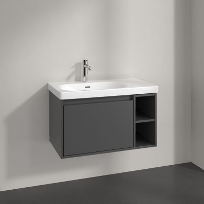 Villeroy & Boch Skyla szafka 77,2x43,9x43,6 cm podumywalkowa wisząca lewa Graphite C78800VR