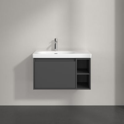 Villeroy & Boch Skyla szafka 77,2x43,9x43,6 cm podumywalkowa wisząca lewa Graphite C78800VR