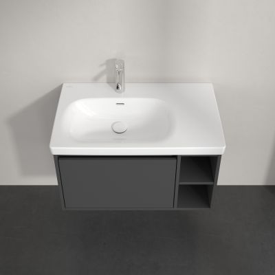Villeroy & Boch Skyla szafka 77,2x43,9x43,6 cm podumywalkowa wisząca lewa Graphite C78800VR