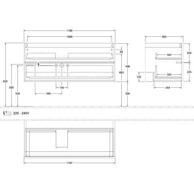 Villeroy & Boch Antao szafka 118,8x50,4x49,3 cm podumywalkowa wisząca biały mat K06000MT