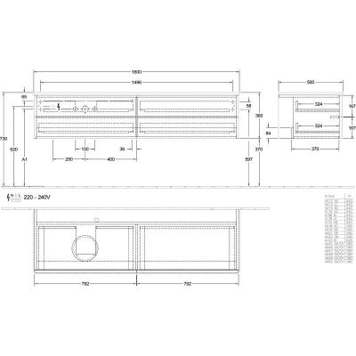 Villeroy & Boch Antao szafka 160x50x36 cm podumywalkowa wisząca biały mat K26010MT