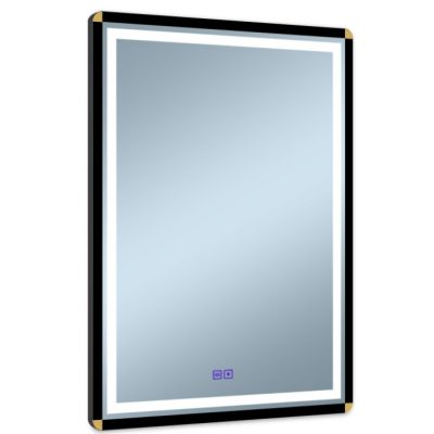 Venti Duo Gold lustro 60x80 cm prostokątne z oświetleniem z matą grzewczą czarny-złoty