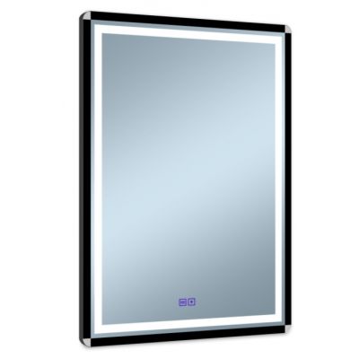 Venti Duo Silver lustro 60x80 cm prostokątne z oświetleniem z matą grzewczą czarny-srebrny