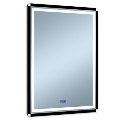 Venti Duo White lustro 60x80 cm prostokątne z oświetleniem z matą grzewczą czarny-biały