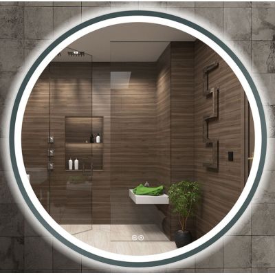 Venti Orion Graphite lustro 80 cm okrągłe z oświetleniem z matą grzewczą grafit