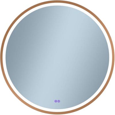 Venti Orion Red Gold lustro 80 cm okrągłe z oświetleniem z matą grzewczą miedź