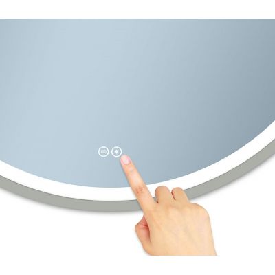 Venti Orion Silver lustro 60 cm okrągłe z oświetleniem z matą grzewczą srebrny