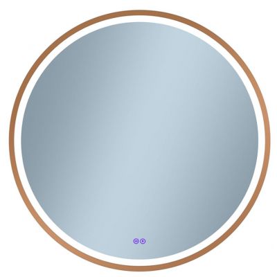 Venti Orion Red Gold lustro 60x60 cm okrągłe z oświetleniem z matą grzewczą miedź