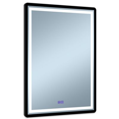 Venti Duo Black lustro 60x80 cm prostokątne z oświetleniem z matą grzewczą czarny