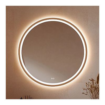 Venti Orion Red Gold lustro 80 cm okrągłe z oświetleniem z matą grzewczą miedź