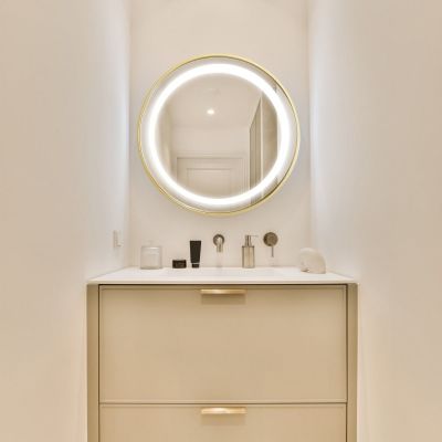 Zuma Line lustro 60x60 cm okrągłe z oświetleniem transparentny-złoty 003064-030714