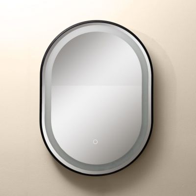 Zuma Line lustro 50x70 cm owalne z oświetleniem czarny 003064-030827
