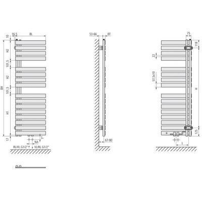 Kermi Credo Half flat grzejnik łazienkowy dekoracyjny 100x45 cm biały EAN1A1000452LXK
