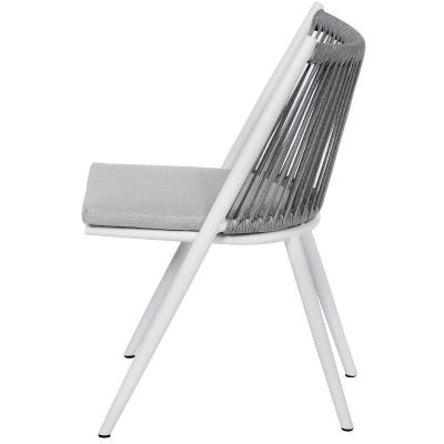 Miloo Home Beri krzesło ogrodowe obiadowe aluminium białe/szary beż ML10991