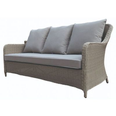 Miloo Home Grace sofa ogrodowa 3-osobowa ekorattan/tkanina szary ML5421