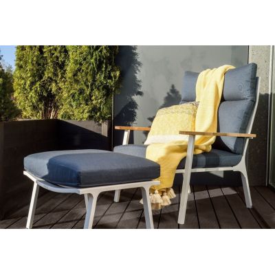 Miloo Home Sara fotel ogrodowy z podnóżkiem biały mat/teak/grafit ML5453