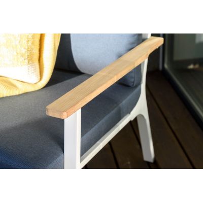 Miloo Home Sara fotel ogrodowy z podnóżkiem biały mat/teak/grafit ML5453