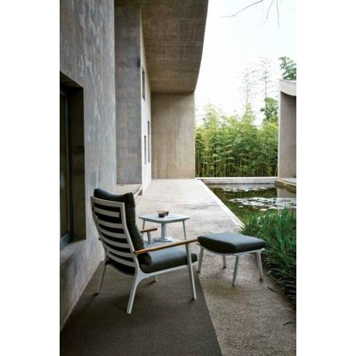 Miloo Home Sara fotel ogrodowy z podnóżkiem biały mat/teak/grafit ML5453